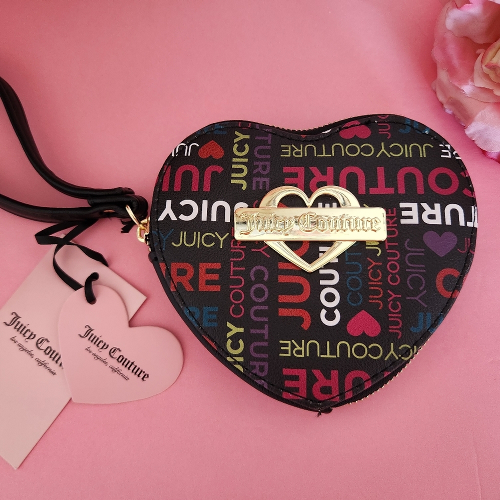 Juicy couture Black Multi Glam Heart wallet